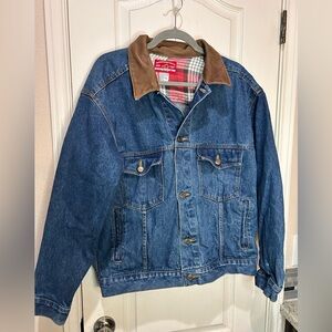 Vintage Marlboro Country Store Denim Jacket Leather Collar Sz Medium